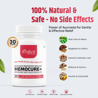 AyuKrit HemoCure+ 1 Month Pack (2 Bottles – 60 Capsules)